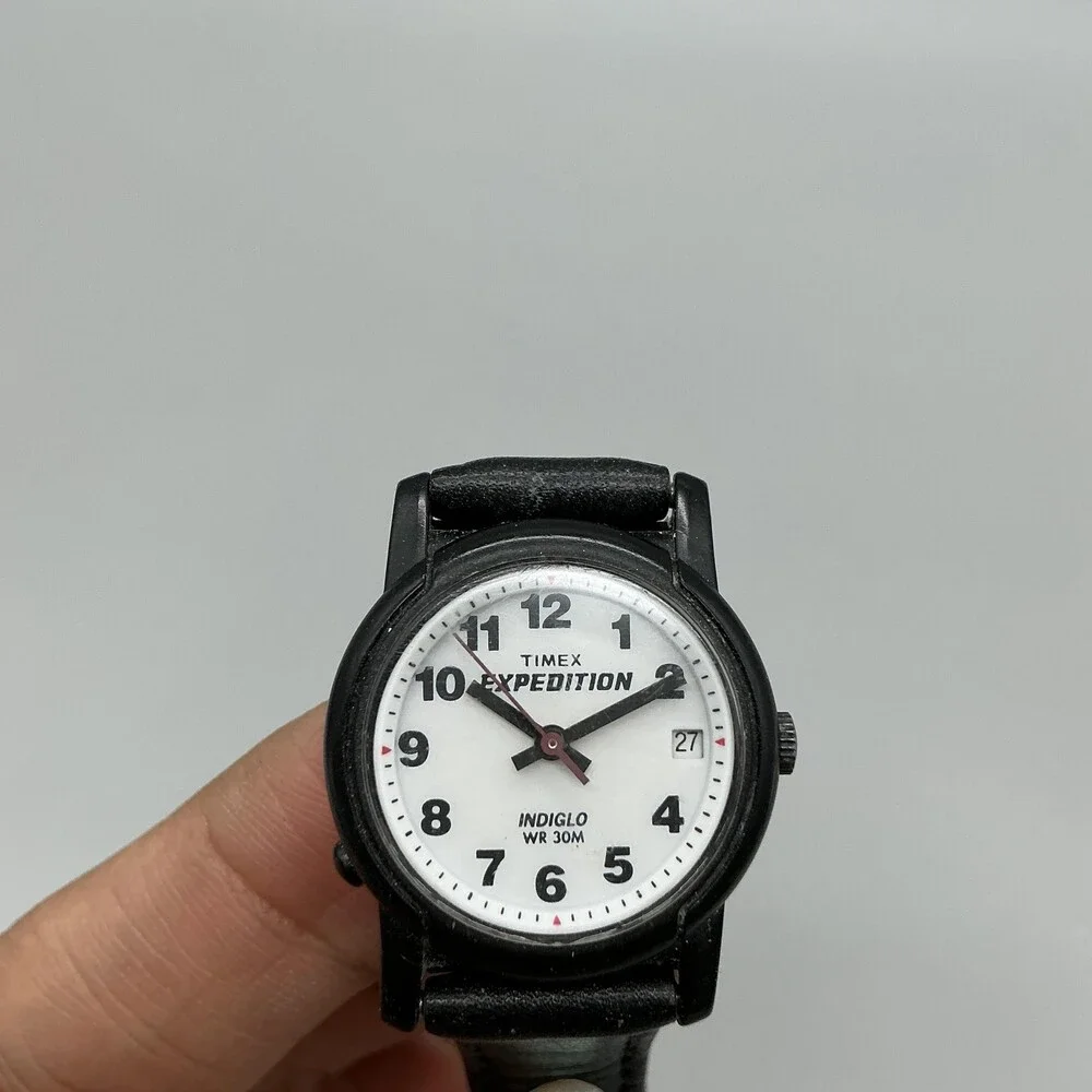 Vtg1995 Timex Expedition Indiglo Womens Watch 25mm White Dial Date New Battery
